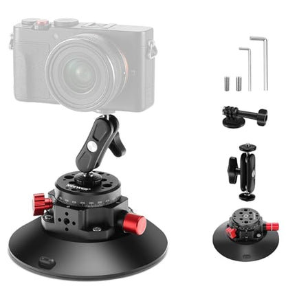 NEEWER 6"/15.2cm Camera Suction Cup Mount with Ball Head Magic Arm, Metal