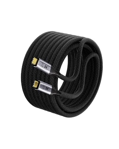 Long USB C to USB C Cable 20ft/6m, USB C 3.2 Gen 2x2 Cable, USB C Video Cable 8K@30Hz & 4K@120Hz, 100W Fast Charging, 20Gbps Data Transfer Compatible with Thunderbolt 4/3, SSD, Display Monitor - size: 20ft