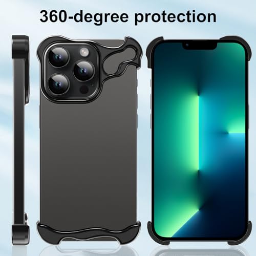 Frameless Phone Case Crafted for iPhone 13 Pro Black - color: Aluminum Black, size: iPhone 13 Pro