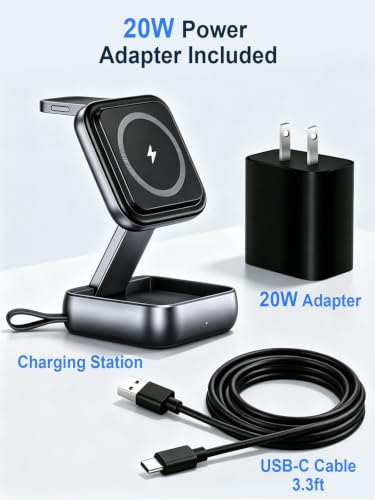 Wireless Charging Station for Apple Devices,Magnetic Travel Charger