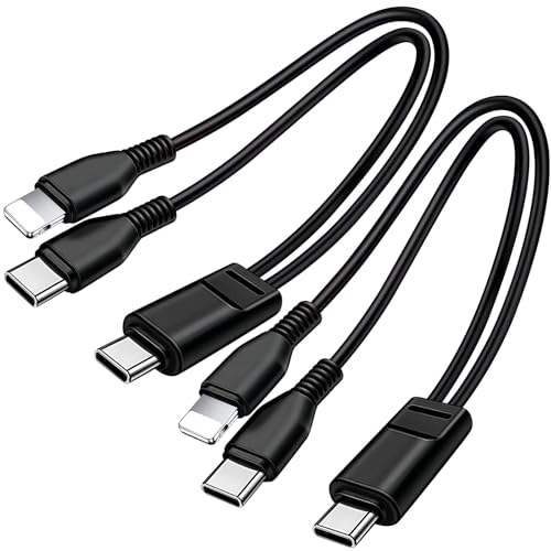 3.3FT 2Pack Multi Type C Splitter Cable,2 in 1 Multi Charging Cable - size: 3.3FT*2, style: Lightning + Type-C