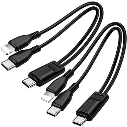3.3FT 2Pack Multi Type C Splitter Cable,2 in 1 Multi Charging Cable - size: 3.3FT*2, style: Lightning + Type-C