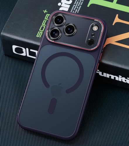 Magnetic for iPhone 17 Pro Max Case with Integrated Camera Protection, [Seamless Work with Magsafe] [Military Grade Shockproof] [Covered Camera Control Button] for iPhone 17 Pro Max 6.9'', Deep Purple - color: Deep Purple