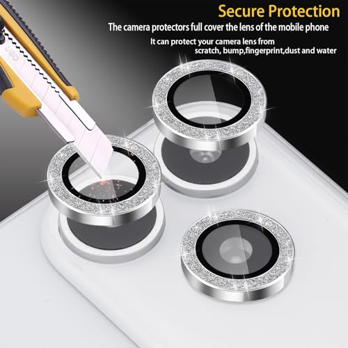 Camera Lens Protector for iPhone 17 Pro/17 Pro Max, Glitter Silver - color: Glitter Silver