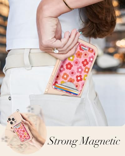 Shorogyt Compatible with Magsafe Wallet for Women, Little Flower - color: Little Flower