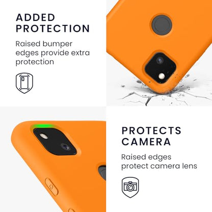 kwmobile Case Compatible with Google Pixel 4a Case - Slim Protective TPU Silicone Phone Cover - Fruity Orange - color: Fruity Orange