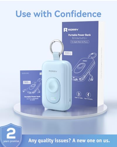 RORRY CharmGo Portable Charger, 20000mAh PD 30W Portable Charger Power Bank - color: Sky Blue