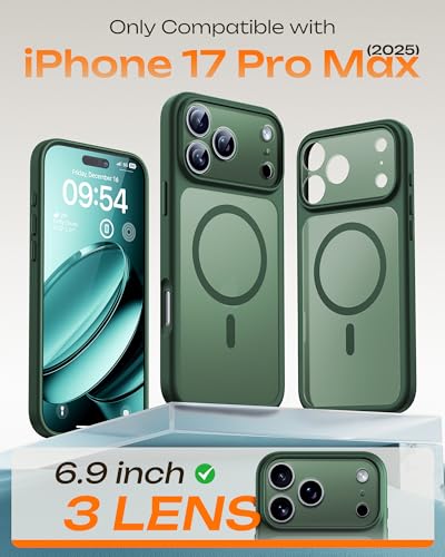 TOCOL for iPhone 17 Pro Max Case, Compatible with MagSafe, Alpine Green - color: Alpine Green, size: Iphone 17 Pro Max