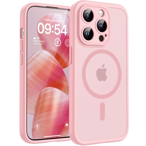 TOCOL for iPhone 13 Pro Max Case, Compatible with Magsafe Charger, Full Camera Protection, Translucent Matte for iPhone 13 Pro Max iPhone Case 6.7 inch (Light Pink) - color: Light Pink, size: Iphone 13 Pro Max