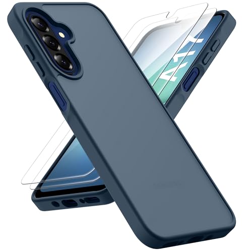 ORETECH for Samsung Galaxy A17 Case, Samsung Galaxy A17 5G Phone Case with 2 Pack HD Screen Protector, Translucent Matte Back Military Grade Shockproof Anti-Fingerprint Protective Cover - Navy Blue - color: Translucent Back - Navy Blue, size: Samsung Gala