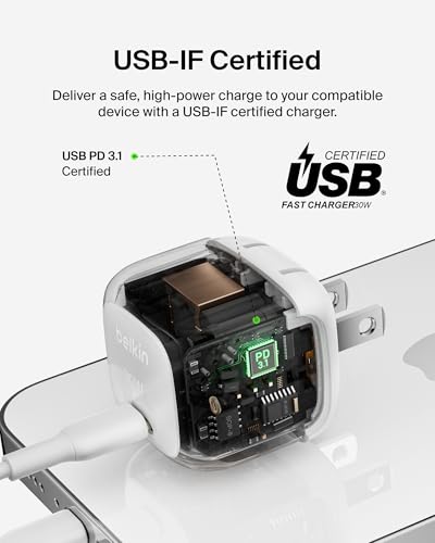 Belkin 30W Compact USB C Charger Block, Fast Charging for Travel - style: 30W
