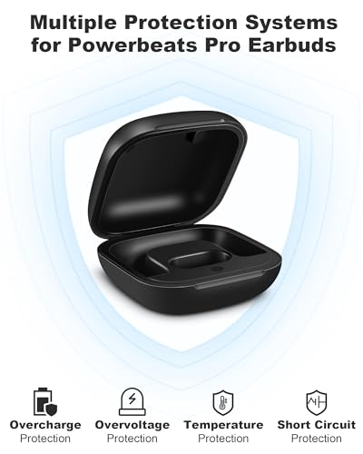 Charging Case Replacement for Powerbeats Pro: Beats Earbuds Charger Case with Bluetooth Pairing Sync Button, 700mAh Battery, Earbuds Not Included - color: Powerbeats Pro 1 Black