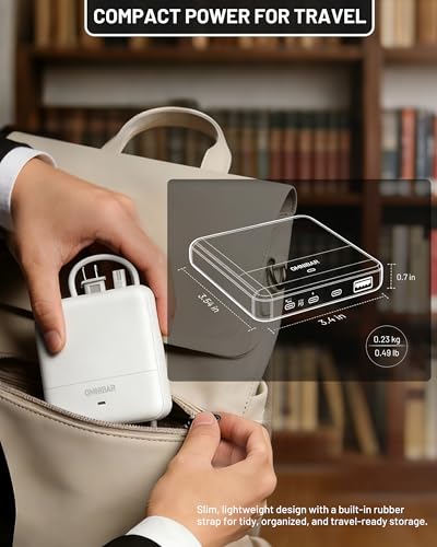 USB C Charging Station Slim, 67W Max 4-Port GaN Desktop Charger - color: White