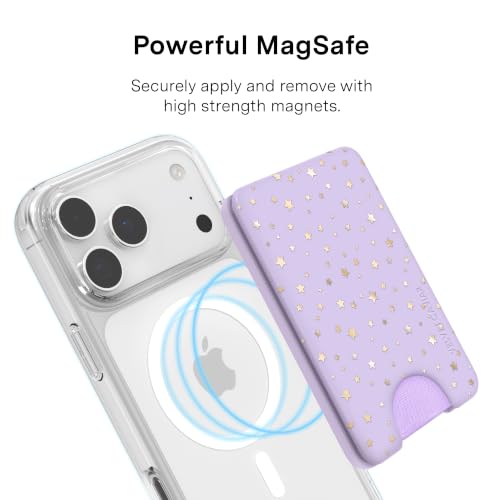 VELVET CAVIAR compatible with MagSafe Wallet - Magnetic Card Holder - color: Lilac Celestial Stars