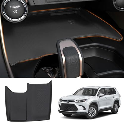 Wireless Charging Anti-Slip Mat for Grand Highlander, Black Silicone Protective Pad Phone Charger Pad for 2024 2025 Grand Highlander Center Console Interior Accessories