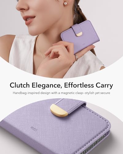 ESR Aura Clutch for MagSafe Wallet for Women, 5 Card Holder, RFID Blocking - color: Lavender