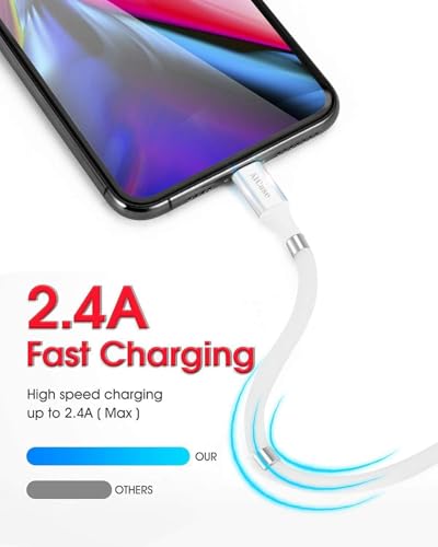 AICase Magnetic Charging Cable,(3FT) Super Organized Charging Magnetic Absorption Nano Data Cable for Phone 14 13 12 11/XS/XS Max/XR/X/8/8 Plus/7/7 Plus/6s/6s Plus/6/6 Plus/SE/5s/5c/5/Pad/Pod - size: 3 ft