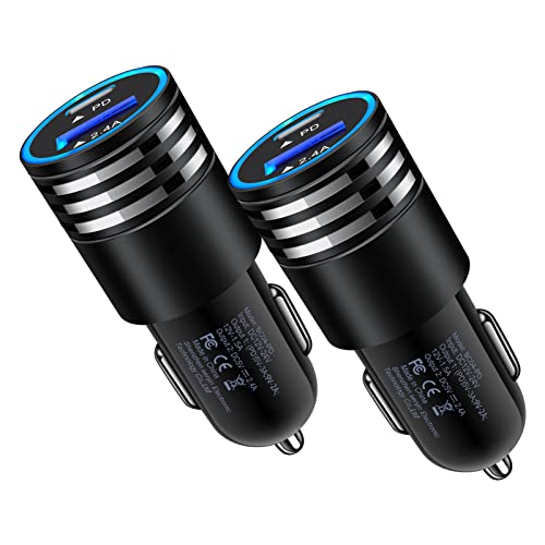 30W USB Type C+USB Car Charger Adapter Plug Fast Charging Compatible for Moto Edge 5G UW/One 5G UW ace/G Power/G Stylus/G Play, Samsung Galaxy A16/A15/A14/A13/A12/A11/A23/A24/A33/A34/A54/A53/S24/S23