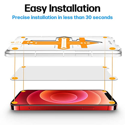 Power Theory Designed for iPhone 12/iPhone 12 Pro Screen Protector Tempered Glass [9H Hardness], Easy Install Kit, 99% HD Bubble Free Clear, Case Friendly, Anti-Scratch, 2 Pack - size: iPhone 12 & 12 Pro [2-Pack]