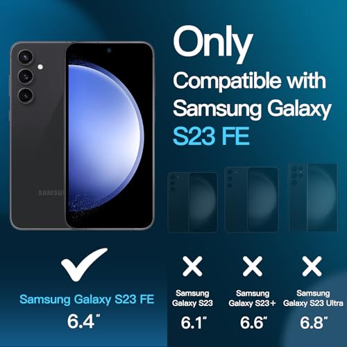 JETech Screen Protector for Samsung Galaxy S23 FE, 3-Pack | HD Clear, Fingerprint Compatible, Anti-Scratch Glass - size: Galaxy S23 FE