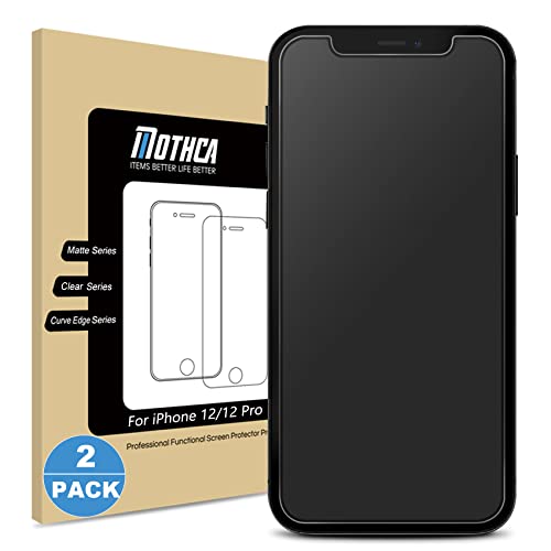 Mothca 2 Pack Matte Glass Screen Protector for iPhone 12 Pro/12 Anti-Glare & Anti-Fingerprint Tempered Glass Clear Film Case Friendly Bubble Free for iPhone 12/12 Pro 6.1-inch (2020)-Smooth as Silk - size: iPhone 12 Pro/12-6.1 Inch