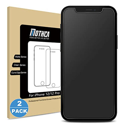 Mothca 2 Pack Matte Glass Screen Protector for iPhone 12 Pro/12 Anti-Glare & Anti-Fingerprint Tempered Glass Clear Film Case Friendly Bubble Free for iPhone 12/12 Pro 6.1-inch (2020)-Smooth as Silk - size: iPhone 12 Pro/12-6.1 Inch