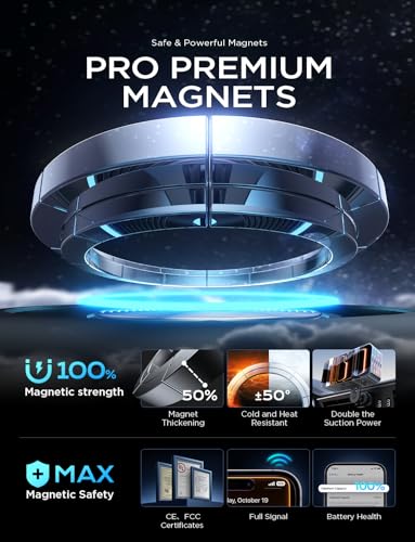 LISEN for MagSafe Car Mount Magnetic Phone Holder for Your Car Magnet Air Vent Cell Phone Holder Mount Car Accessories Gift for Men Women fit iPhone 17-12 Dashboard Mount Kits