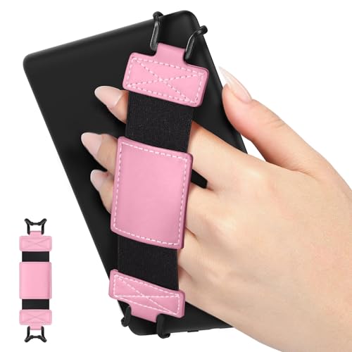 MoKo Soft Hand Strap for 6-8" Kindle eReaders Fire Tablet, Pink - color: Pink, style: Soft Pu Strap