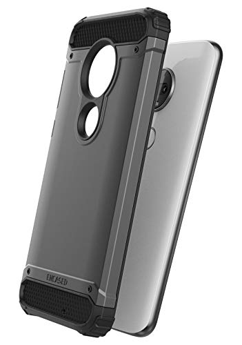 ENCASED Heavy Duty Moto G7 Case (2019 Scorpio Series) Military Grade Rugged Phone Protection Cover (Motorola G7) Gunmetal Grey