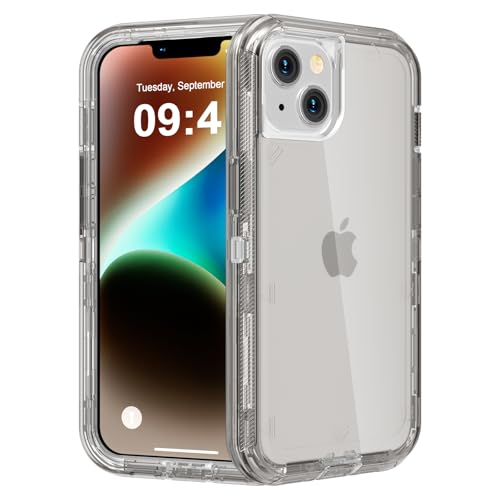 Follaroma for iPhone 13 Case, Shockproof Protection, Crystal Gray | Heavy Duty Shockproof Protection Phone Cases, Anti-Drop, Dual Layer Transparent Rugged Protective Cover, 6.1 inch - color: Gray, size: iPhone 13 6.1’