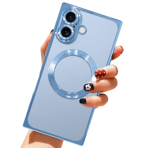 LSL Case for iPhone 17 [Compatible with MagSafe] - Blue | Soft TPU Bumper Anti-Drop Anti-Scratch Shockproof Protective Slim Luxury Plating Clear Magnetic Cover for Women Girls Men - color: Blue, size: for iPhone 17