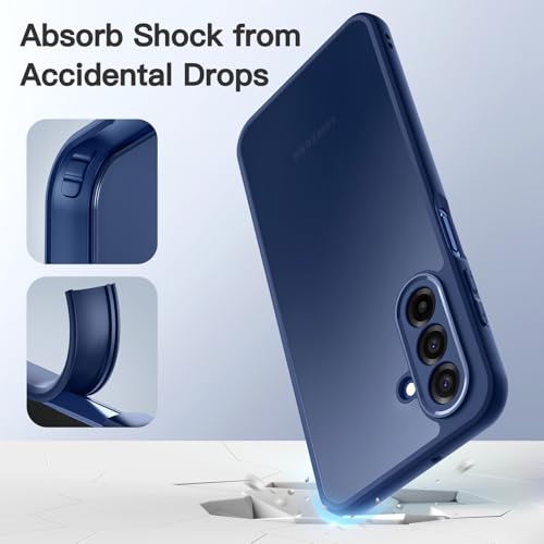 JETech Matte Case for Samsung Galaxy A17, Blue | Military-Grade Protection, Frosted Matte Back, Anti-Fingerprint Finish, Shockproof Design - color: Blue