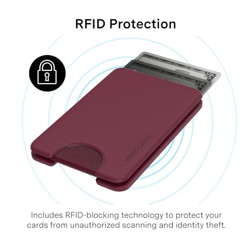 VELVET CAVIAR compatible with MagSafe Wallet - Magnetic Card Holder - color: Burgundy 1990