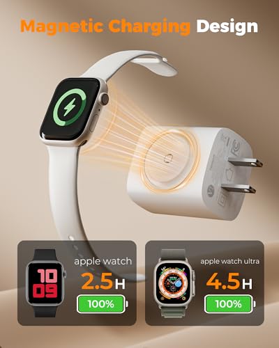 TESSAN Charging Blocks for Apple Watch Charger, USB C Charger Block 3-in-1 - color: White