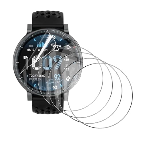 5 Pack Screen Protector for Smartwatch Amazfit Active Max 1.5",Soft Flexible TPU Film Screen Protector for Amazfit Active Max,Full Coverage,HD Clear,Support Fingerprint Unlock