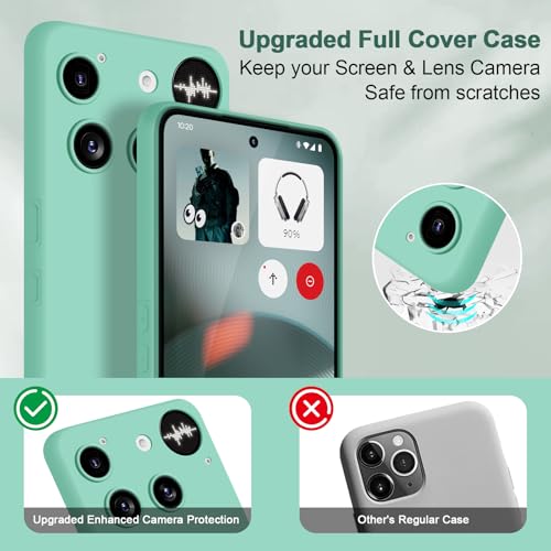 Silicone Case for Nothing Phone 3, Mint Green | Soft Silicone Silky Touch Easy Clean, Shockproof Slim Phone Cover, Upgraded Camera Protection, Anti-Scratch Microfiber Lining - color: Mint, size: Nothing Phone 3