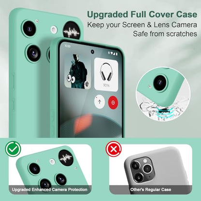 Silicone Case for Nothing Phone 3, Mint Green | Soft Silicone Silky Touch Easy Clean, Shockproof Slim Phone Cover, Upgraded Camera Protection, Anti-Scratch Microfiber Lining - color: Mint, size: Nothing Phone 3