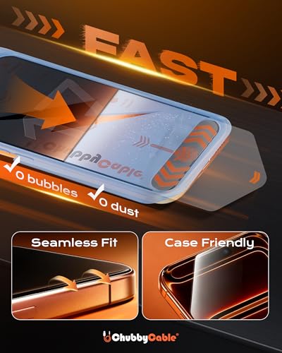 chubbycable HD Glass Screen Protector for iPhone 17 Pro Max, 2 Pack - size: 17 Pro Max