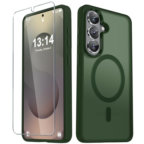 for Samsung Galaxy S26 Case, Matte Magnetic Phone Cover, Sage Green | Fit for MagSafe, Screen Protector included, Shockproof Military Grade Protection, Translucent Frosted Back - color: Sage Green, size: For Galaxy S26