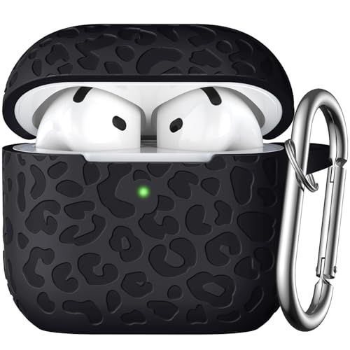 Leopard Engraved for AirPods 5 (2026) and AirPods 4 Case Cover (2024) - color: Black, size: Airpods 5 & 4 Case