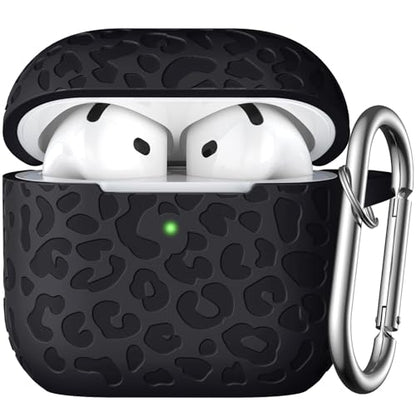 Leopard Engraved for AirPods 5 (2026) and AirPods 4 Case Cover (2024) - color: Black, size: Airpods 5 & 4 Case