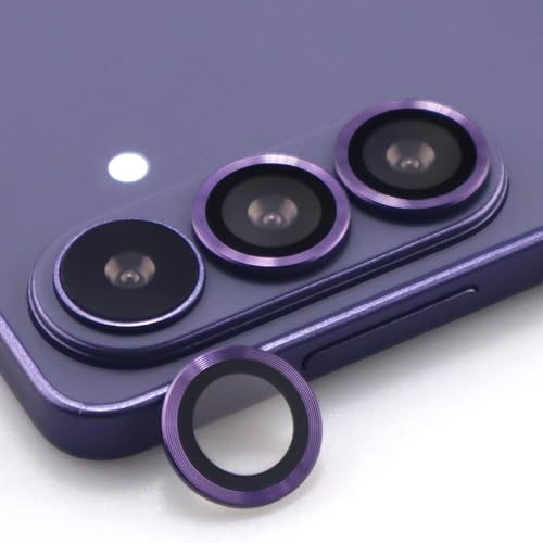for Samsung Galaxy S26 / S26 Plus Camera Lens Protector Metal Ring Tempered Glass Lens Cover Accessories (Violet) - color: Violet