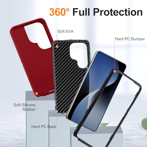 Shockproof Case for Samsung Galaxy S26 Ultra 6.9 inch,Heavy Duty Rugged Military Grade Protection,Hard Sturdy Phone Cover for Samsung S26 Ultra,Black Red - color: Black Red