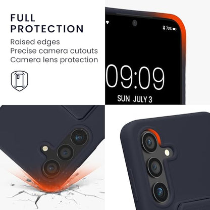 kwmobile Case for Samsung Galaxy S24 Case - Soft TPU Cover with Silicone Coating - with Hand Strap and Stand Function - Shockproof - Blueberry - color: blueberry, size: Galaxy S24