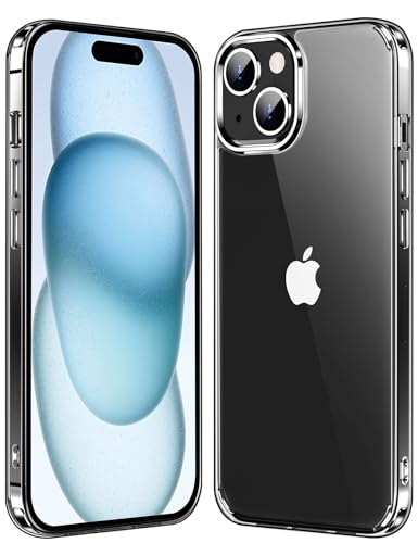 Designed for iPhone 15 Case & iPhone 14 Case Clear,[Anti-Yellowing & Non-Slip] Transparent Shockproof Protective Phone Cases Slim Thin Cute Cover for iPhone 14/15,6.1inch-Clear