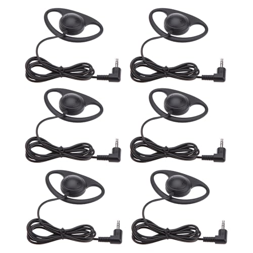 Sanpyl Single Ear Headphone, Lightweight Mono Headset with Soft Ear Cushion and 3.5mm L Shaped Plug, for Tour Guide System Call Center Gaming VoIP Meetings (6pcs) - size: 6pcs