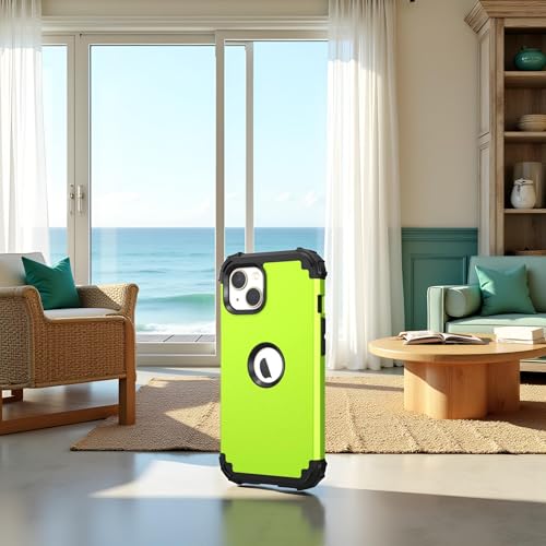 IDweel for iPhone 15 Case with Screen Protector,Luxury 3 in 1 Shockproof Slim Fit Hybrid Heavy Duty Protection Glitter Hard PC Cover Soft Silicone Bumper Full Body Case,Green - color: Green