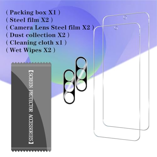 BIGFACE Galaxy A36 Tempered Glass Screen Protector + Camera Lens Protector [2 + 2 Pack][Case Friendly][Anti-Scratch][Ultrasonic Fingerprint Unlock] HD Protective Film for Samsung Galaxy A36 - size: Galaxy A36 (6.7")