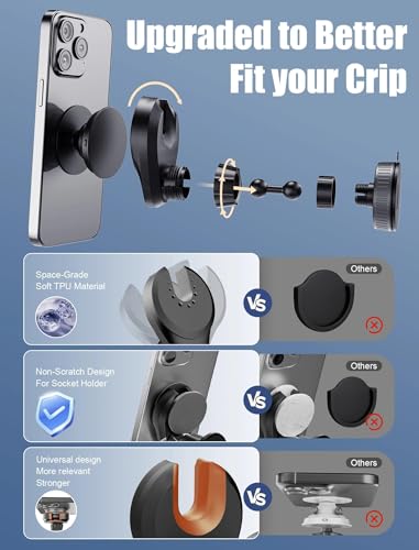 Socket Car Mount for Phone Holder Cute Bear Style Silicone Grip Stand with Phone line Clasp for Collapsible Socket User Used on Dashboard, Home, Office, Kitchen, Desk, Wall (Color) 3 Pack - style: Vacuum Suction Cup