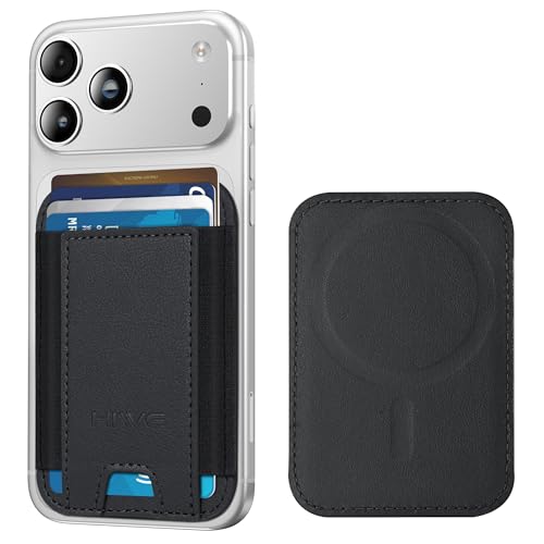 HiWe for MagSafe Wallet, 7 Cards Holder for Phone Case, RFID Blocking - color: Black Wallet - Black Band